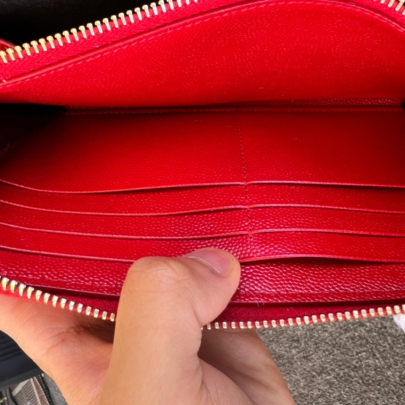 YSL Long Zippy Wallet In Red - Picture 11 of 11